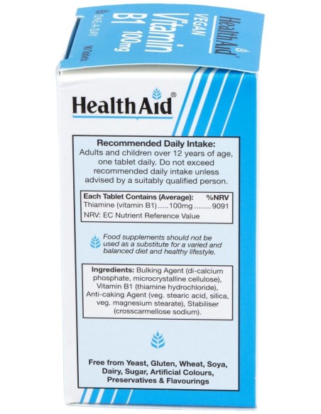 Health Aid Vitamina B1 100Mg 90 Tabletas