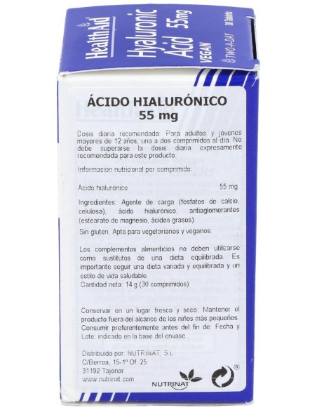 Acido Hialuronico 55Mg. 30Comp. Health Aid