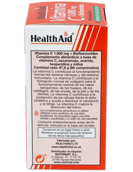 Vit C + Bioflavonoides 60Comp. Health Aid