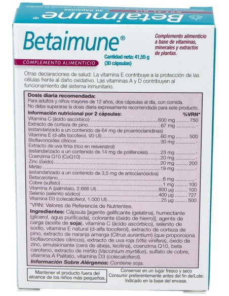 Betainmune Antioxidant Fr 30Cap. Health Aid