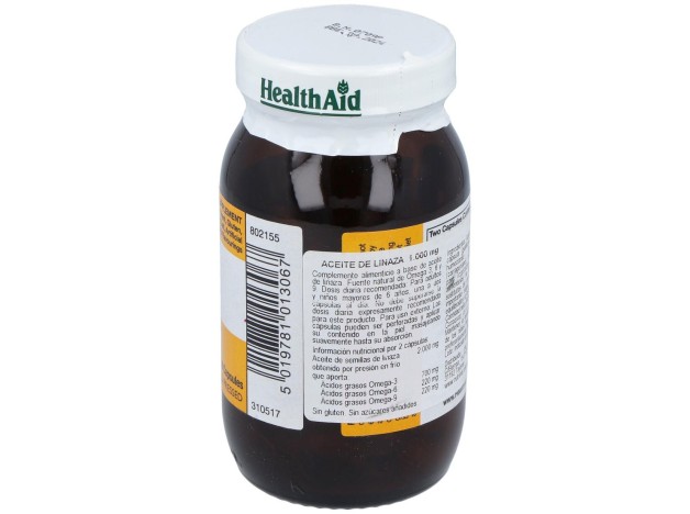 Aceite De Linaza Flaxseed Oil 60Cap. Health Aid