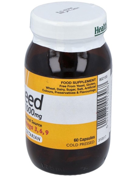 Aceite De Linaza Flaxseed Oil 60Cap. Health Aid