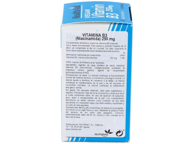 Healthaid Vitamina B3 (Niacinamida) 250Mg 90Comp