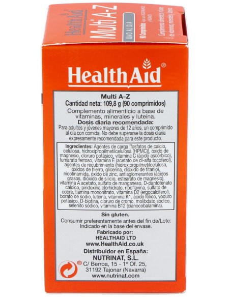 Multivit %26 Minerals A To Z 90Comp. Health Aid