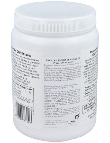 Fibra De Cascara Psyllium 300Gr. Health Aid