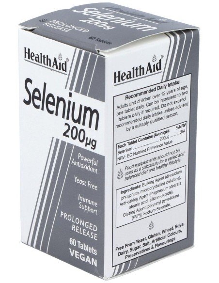 Healthaid Selenio 200 Gr 60 Comprimidos