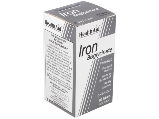 Hierro Bisglycinate Iron+Vit.C 90Comp. Health Aid