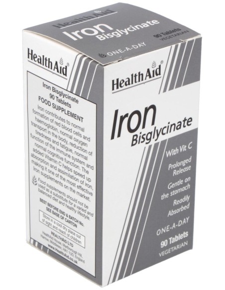 Hierro Bisglycinate Iron+Vit.C 90Comp. Health Aid