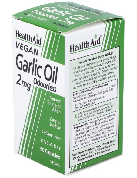 Aceite De Ajo (Garlic Oil) 2Mg. 60Cap. Health Aid