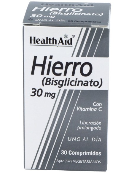 Hierro Bisglycinate Iron+Vit.C 30Comp Health Aid