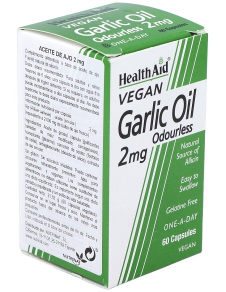 Aceite De Ajo (Garlic Oil) 2Mg. 60Cap. Health Aid