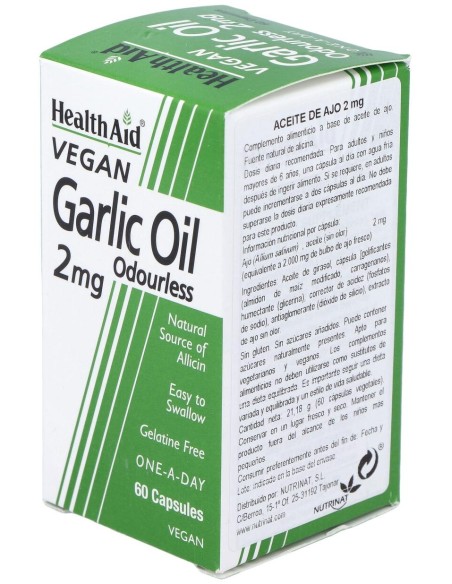 Aceite De Ajo (Garlic Oil) 2Mg. 60Cap. Health Aid