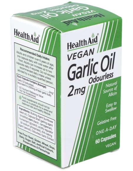 Aceite De Ajo (Garlic Oil) 2Mg. 60Cap. Health Aid