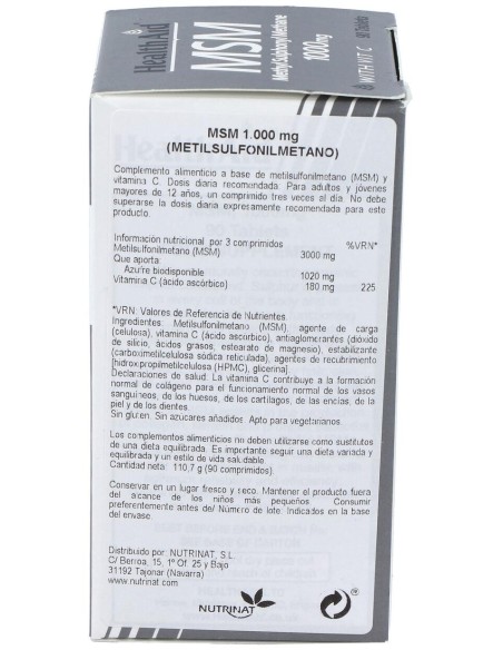 Msm Metilsulfonilmetano 1000Mg. 90Comp.