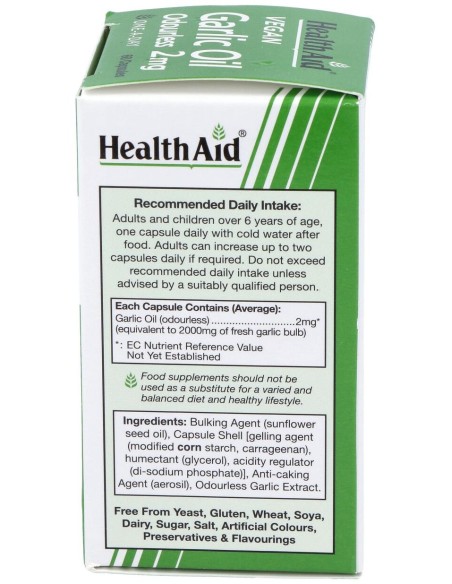 Aceite De Ajo (Garlic Oil) 2Mg. 60Cap. Health Aid