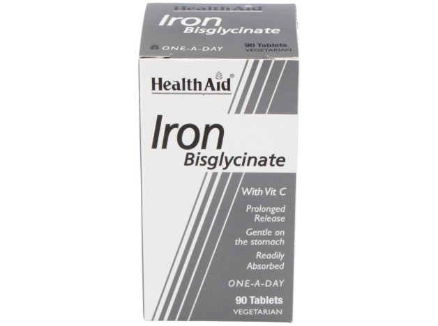 Hierro Bisglycinate Iron+Vit.C 90Comp. Health Aid