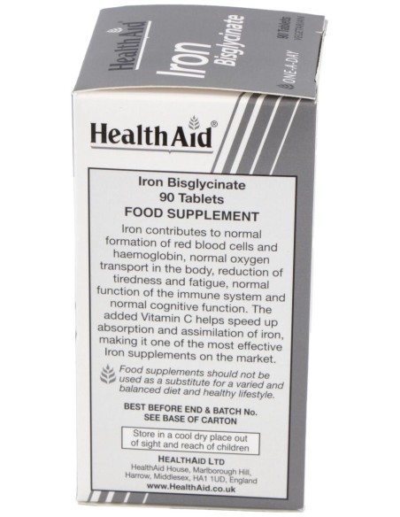 Hierro Bisglycinate Iron+Vit.C 90Comp. Health Aid
