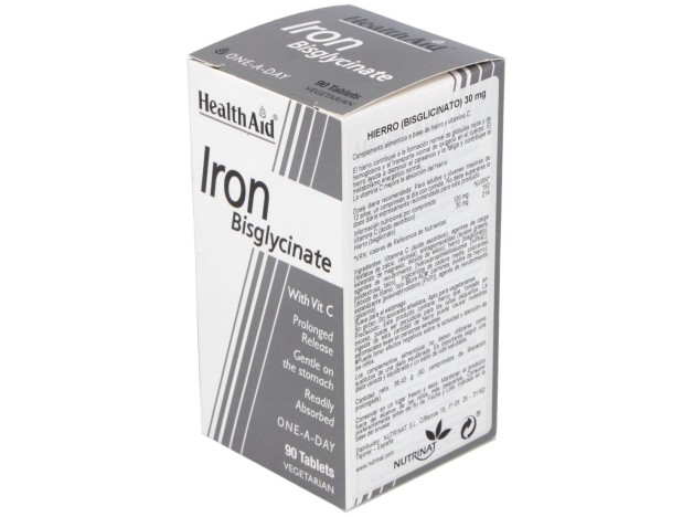 Hierro Bisglycinate Iron+Vit.C 90Comp. Health Aid