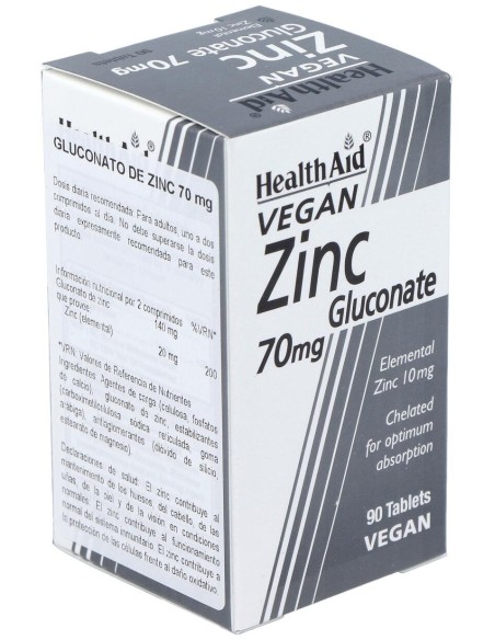 Healthaid Gluconato De Zinc 70 Mg 90 Comprimidos