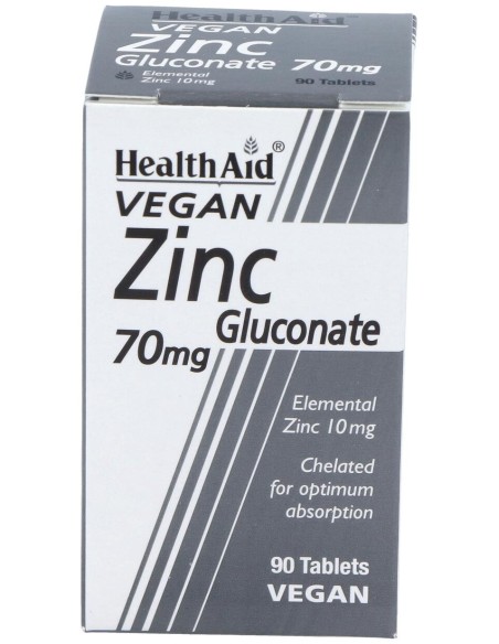 Healthaid Gluconato De Zinc 70 Mg 90 Comprimidos