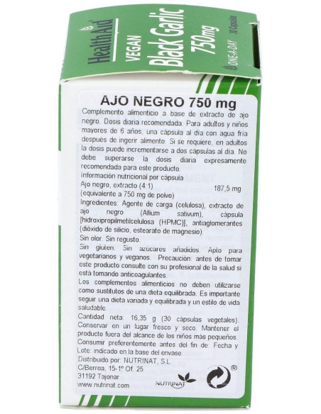 Ajo Negro (Rico En S-Alilcisteina) 30Vcap. Health