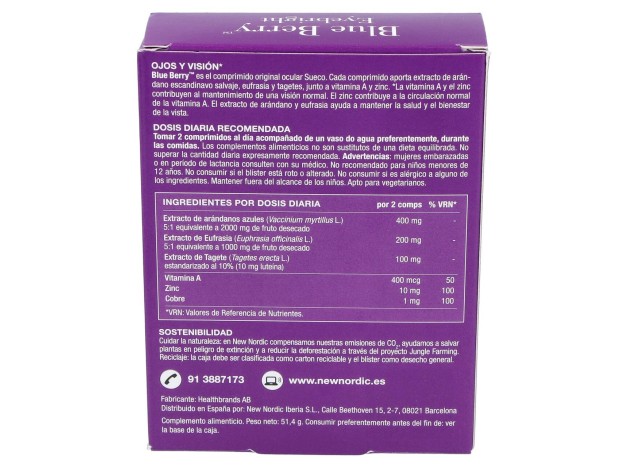 New Nordic Blue Berry Eyebright 60Comp