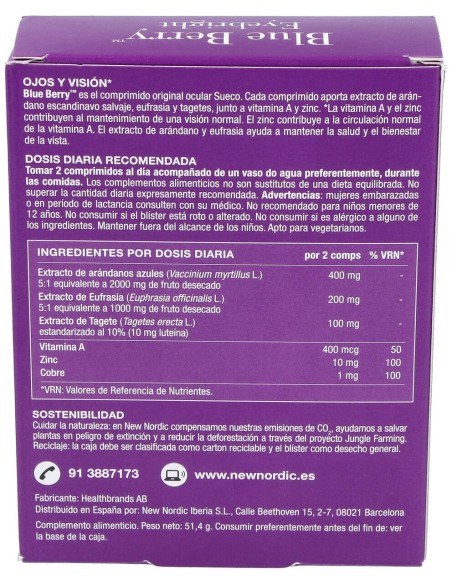 New Nordic Blue Berry Eyebright 60Comp