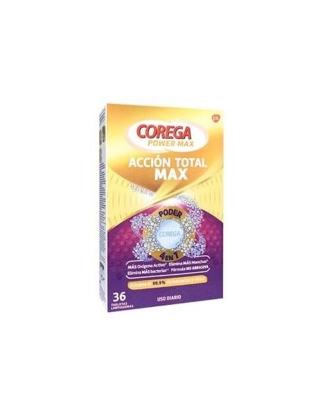Corega Acción Total Limpiador Prótesis Dental 36Caps