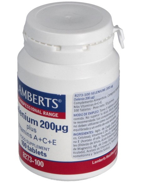 Lamberts Selenio 200Μg + Vitaminas A+C+E 100 Comprimidos