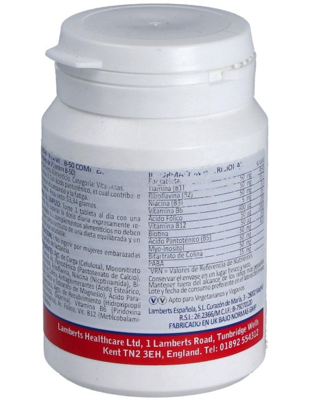 Complejo De Vitaminas B-50 60 Cápsulas