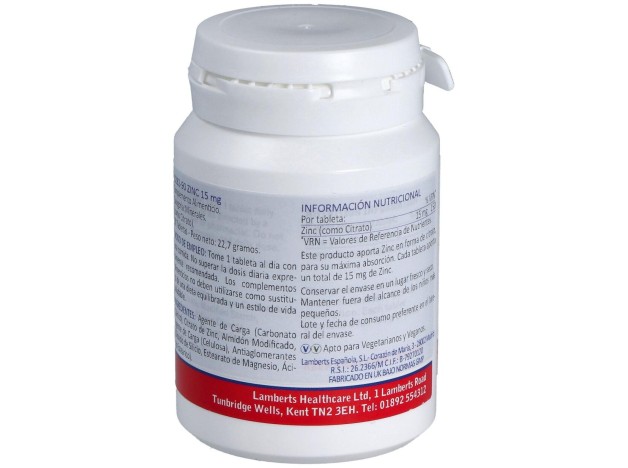 Zinc (Como Citrato) 15 Mg. 90Comp.