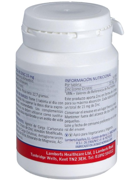 Zinc (Como Citrato) 15 Mg. 90Comp.