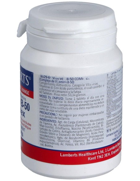 Complejo De Vitaminas B-50 60 Cápsulas
