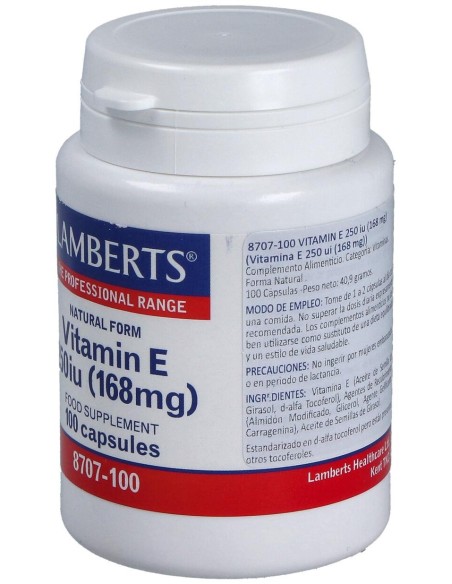 Vitamina E Natural 250 U.I. 100 Cap.