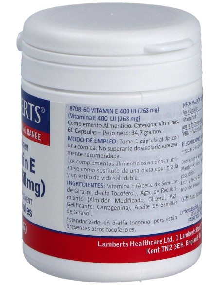 Vitamina E Natural 400Ui 60 Cap.