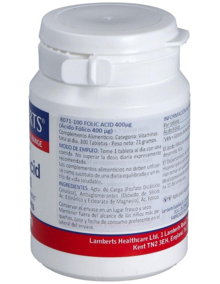 Lamberts Ácido Fólico 400G 100 Tabletas