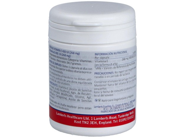 Vitamina E Natural 400Ui 60 Cap.