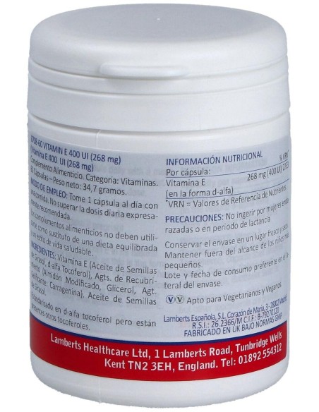 Vitamina E Natural 400Ui 60 Cap.