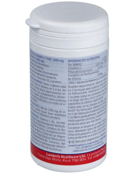 Vit.C 1000Mg. Time De Liberacion Sostenida 60 Comp