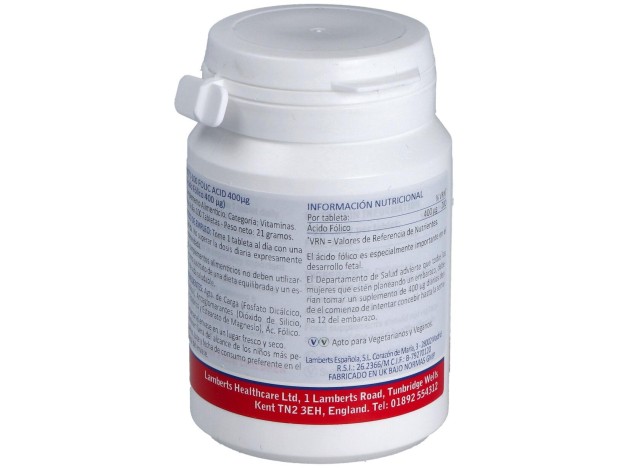 Lamberts Ácido Fólico 400G 100 Tabletas