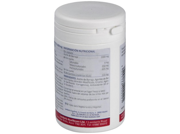Aceite De Borraja Puro 1000Mg(High Gla215Mg)90Cap.