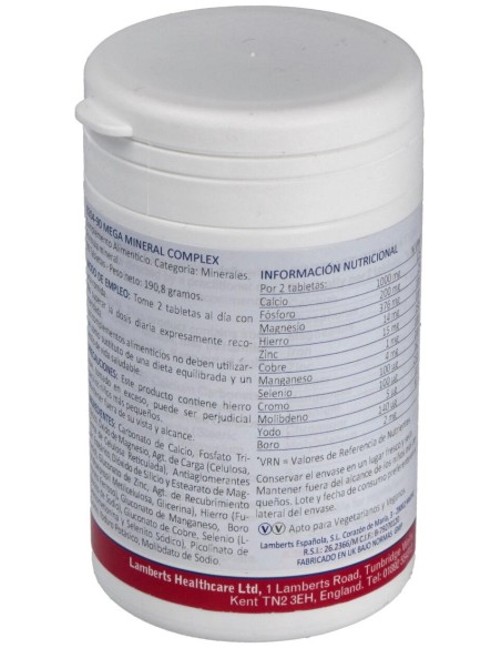 Lamberts Mega Mineral Complex 90 Tabletas