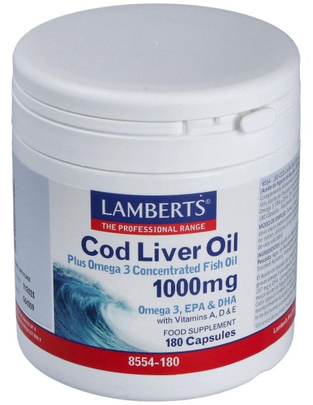 Aceite De Higado De Bacalao 1000 Mg. 180 Cap.
