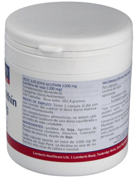 Lecitina De Soja 1200 Mg. 120 Cap.