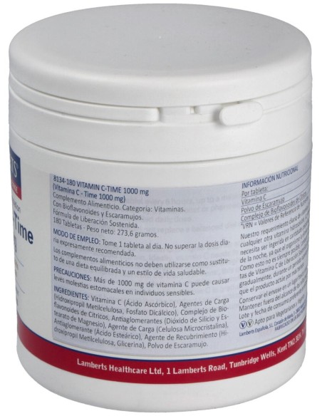 Vitamina C 1000Mg Con Bioflavonoides 180 Cápsulas