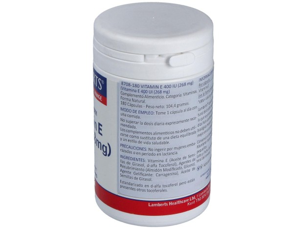 Lamberts Vitamina E Natural 400Ui 180 Comprimidos