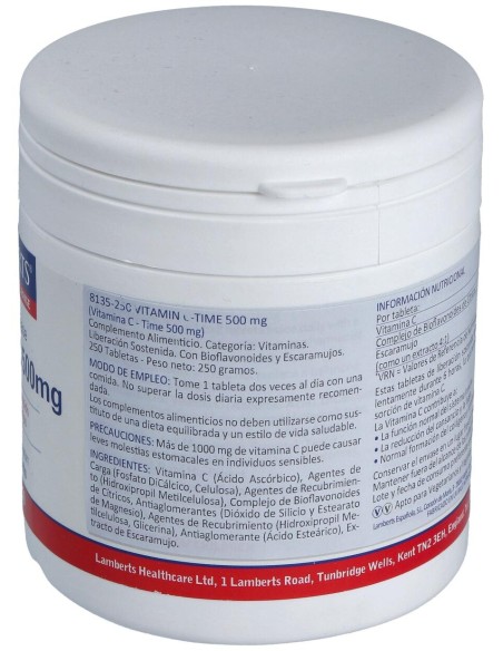 Vitamina C 500Mg. Time Lib. Sostenida 250 Comp.
