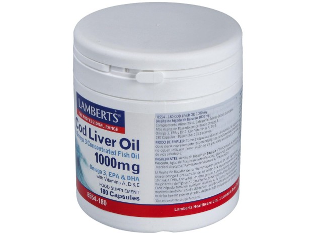 Aceite De Higado De Bacalao 1000 Mg. 180 Cap.
