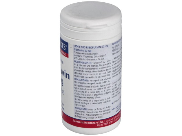 Vitamina B-2 50 Mg.(Riboflavina) 100 Cap.