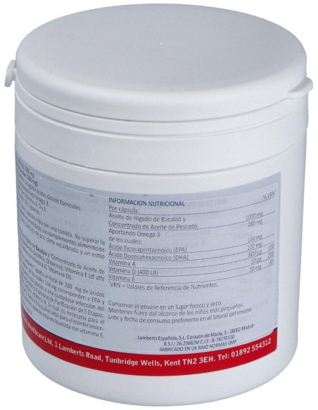 Aceite De Higado De Bacalao 1000 Mg. 180 Cap.